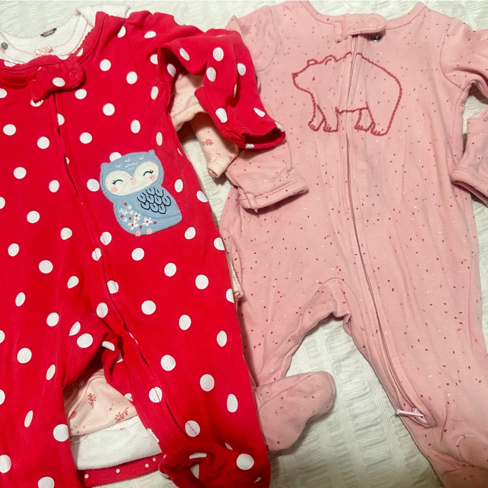 Polka Dot Red and Pink Kids One Piece Set